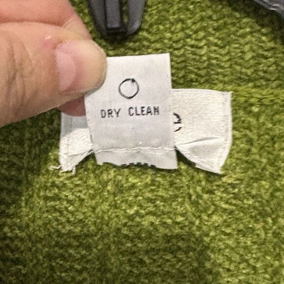 Vintage 90s Small Chenille Sweater Cardigan Peter Pan Collar Pockets Green Cozy - Picture 5 of 9